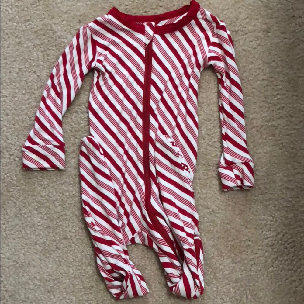 Kickee Pants Candy Cane Footie